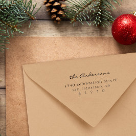 ミニマルタイポグラフィファミリースクリプト差出人住所 ラバースタンプ