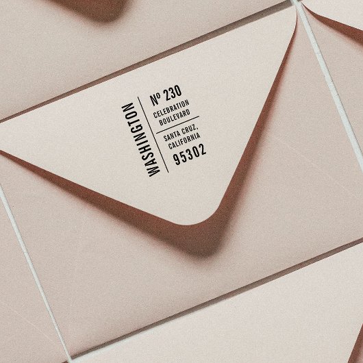 ミニマルタイポグラフィファミリー名&差出人住所 ラバースタンプ