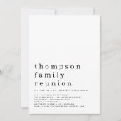 ミニマルタイポグラフィファミリー懇親会パーティー 招待状 (正面)