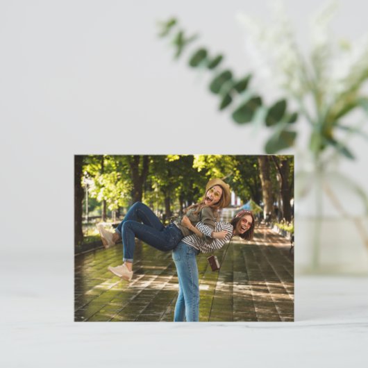 ミニマルタイポグラフィフォトメイド・オブ・オーナー(花嫁付き添い人)提案 ポストカード (スタンド正面)