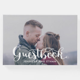 ミニマルタイポグラフィフォト結婚ズ・ゲストブック ゲストブック