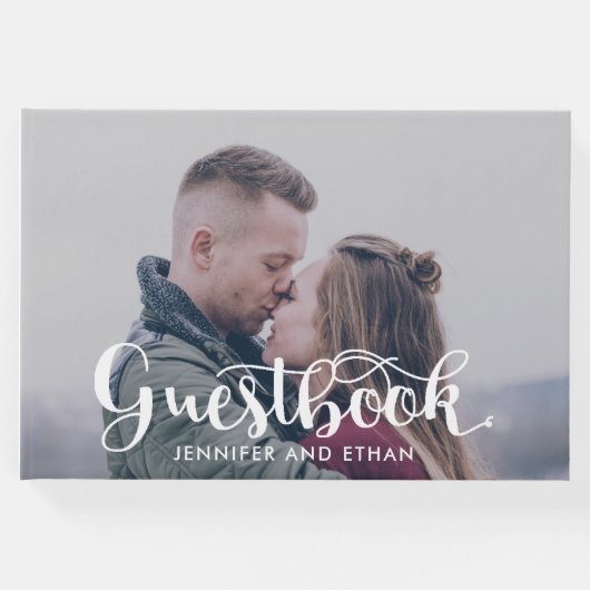 ミニマルタイポグラフィフォト結婚ズ・ゲストブック ゲストブック (正面)