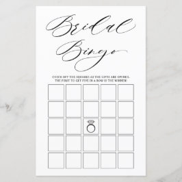 ミニマルタイポグラフィブライダルシャワービンゴゲーム