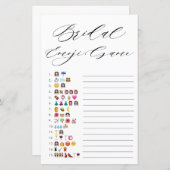 ミニマルタイポグラフィブライダルシャワー絵文字ゲーム (正面/裏面)