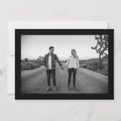 ミニマルタイポグラフィブラックアンパサンド結婚の写真 セーブザデート (裏面)