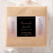 ミニマルタイポグラフィブラックバラ金ゴールド顔クリーム ラベル (インサイチュ)