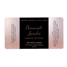 ミニマルタイポグラフィブラックバラ金ゴールド顔クリーム ラベル