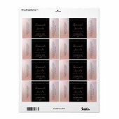 ミニマルタイポグラフィブラックバラ金ゴールド顔クリーム ラベル (フルシート)