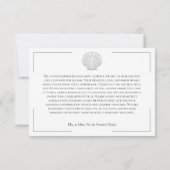 ミニマルタイポグラフィブラック&ホワイトシーシェル結婚ズ サンキューカード (裏面)