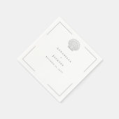 ミニマルタイポグラフィブラック&ホワイトシーシェル結婚ズ スタンダードカクテルナプキン (角)