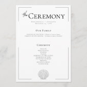 ミニマルタイポグラフィブラック&ホワイトシーシェル結婚ズ プログラム (正面)