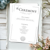 ミニマルタイポグラフィブラック&ホワイトシーシェル結婚ズ プログラム