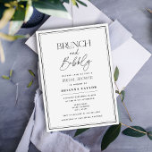 ミニマルタイポグラフィブラック&ホワイトブライダルシャワー 招待状