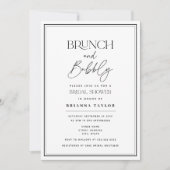 ミニマルタイポグラフィブラック&ホワイトブライダルシャワー 招待状 (正面)