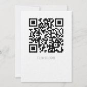 ミニマルタイポグラフィブラック&ホワイト日付を保存 セーブザデート (裏面)