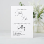 ミニマルタイポグラフィブラック&ホワイト結婚ズ 招待状 (スタンド正面)