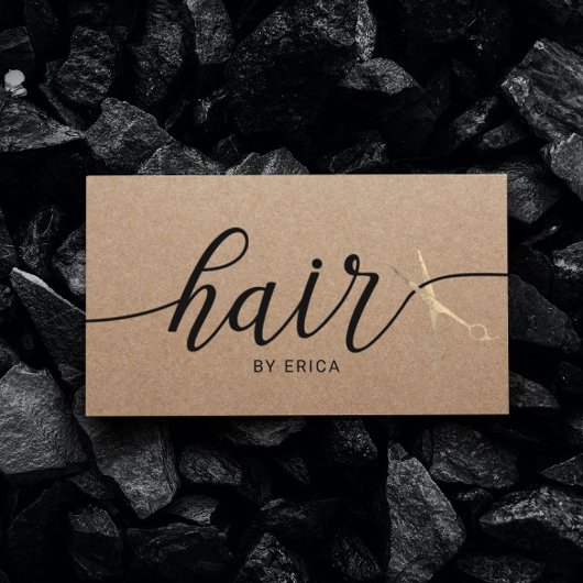 ミニマルタイポグラフィヘアサロン素朴クラフト 名刺