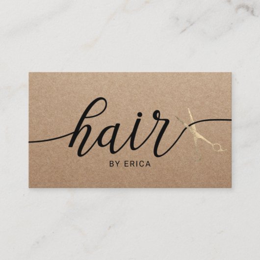 ミニマルタイポグラフィヘアサロン素朴クラフト 名刺 (正面)
