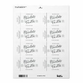 ミニマルタイポグラフィホワイトプロダクトラップのまわりに ラベル (フルシート)