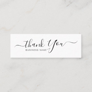 ミニマルタイポグラフィミニスモールありがとう スキニー名刺