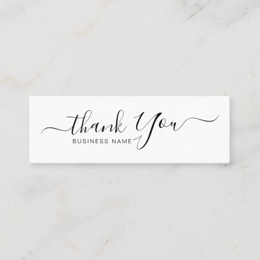 ミニマルタイポグラフィミニスモールありがとう スキニー名刺 (正面)