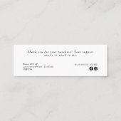 ミニマルタイポグラフィミニスモールありがとう スキニー名刺 (裏面)