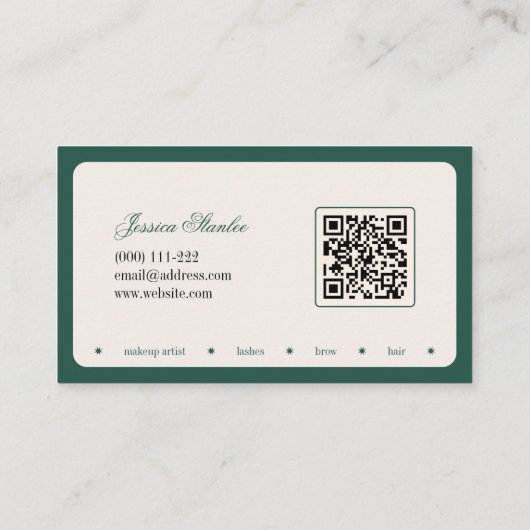 ミニマルタイポグラフィメイクアップスタイリスト名刺 名刺 (裏面)