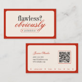 ミニマルタイポグラフィメイクアップスタイリスト名刺 名刺 (正面/裏面)