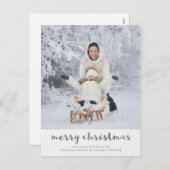 ミニマルタイポグラフィメリークリスマスフォト シーズンポストカード (正面/裏面)