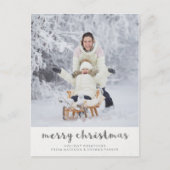 ミニマルタイポグラフィメリークリスマスフォト シーズンポストカード (正面)