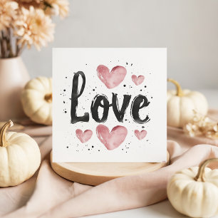 ミニマルタイポグラフィラブバレンタインデーカード ノートカード