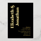 ミニマルタイポグラフィリハーサルディナー 箔招待状 (正面)