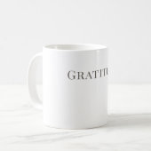 ミニマルタイポグラフィーデザインの感謝のマグカップ コーヒーマグカップ (正面左)