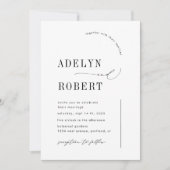 ミニマルタイポグラフィ予算結婚式招待状 招待状 (正面)