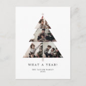 ミニマルタイポグラフィ何A年クリスマスツリー シーズンポストカード (正面)