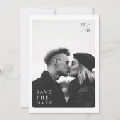 ミニマルタイポグラフィ写真ウェディング日付を保存 招待状 (正面)