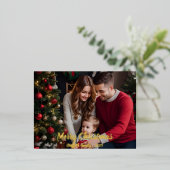 ミニマルタイポグラフィ写真クリスマス 箔シーズンポストカード (立ち正面)