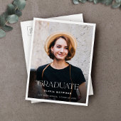 ミニマルタイポグラフィ写真卒業パーティー インビテーションポストカード