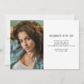 ミニマルタイポグラフィ写真卒業 招待状 (裏面)