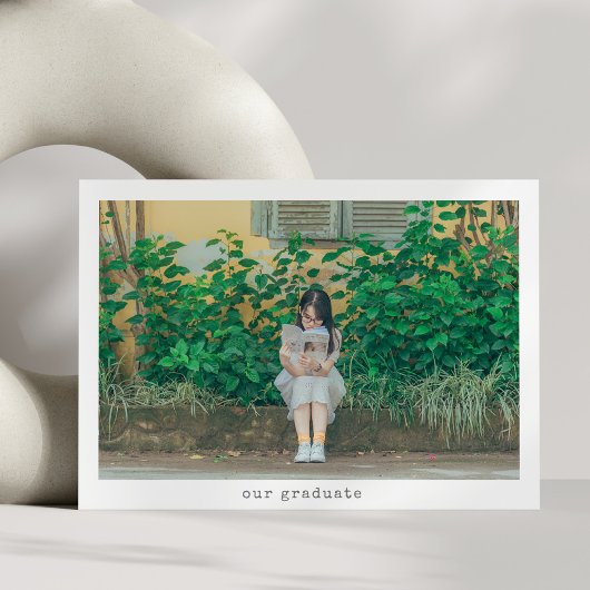 ミニマルタイポグラフィ卒業生2写真卒業 案内状