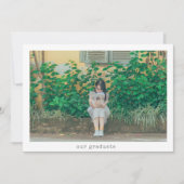 ミニマルタイポグラフィ卒業生2写真卒業 案内状 (正面)