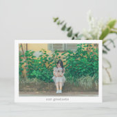 ミニマルタイポグラフィ卒業生2写真卒業 案内状 (スタンド正面)