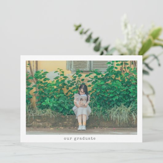 ミニマルタイポグラフィ卒業生2写真卒業 案内状