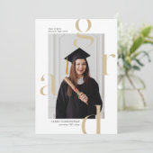 ミニマルタイポグラフィ卒業発表カード 招待状 (スタンド正面)