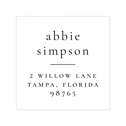 ミニマルタイポグラフィ名姓差出人住所 セルフインキングスタンプ (デザイン)