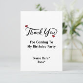 ミニマルタイポグラフィ書道誕生日 サンキューカード (スタンド正面)