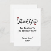 ミニマルタイポグラフィ書道誕生日 サンキューカード (正面/裏面)