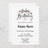 ミニマルタイポグラフィ書道誕生日 招待状 (正面/裏面)