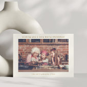 ミニマルタイポグラフィ水平フォトクリスマス シーズンカード