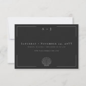 ミニマルタイポグラフィ白黒シェル結婚写真 セーブザデート (裏面)
